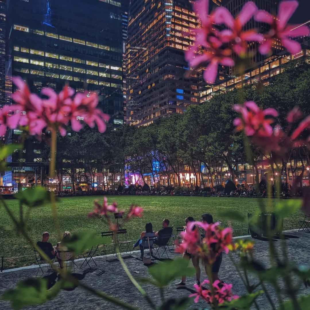 parc bryant new york de nuit